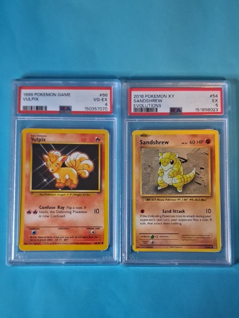 Pokemon 1999 2016 Vulpix Cards Graded